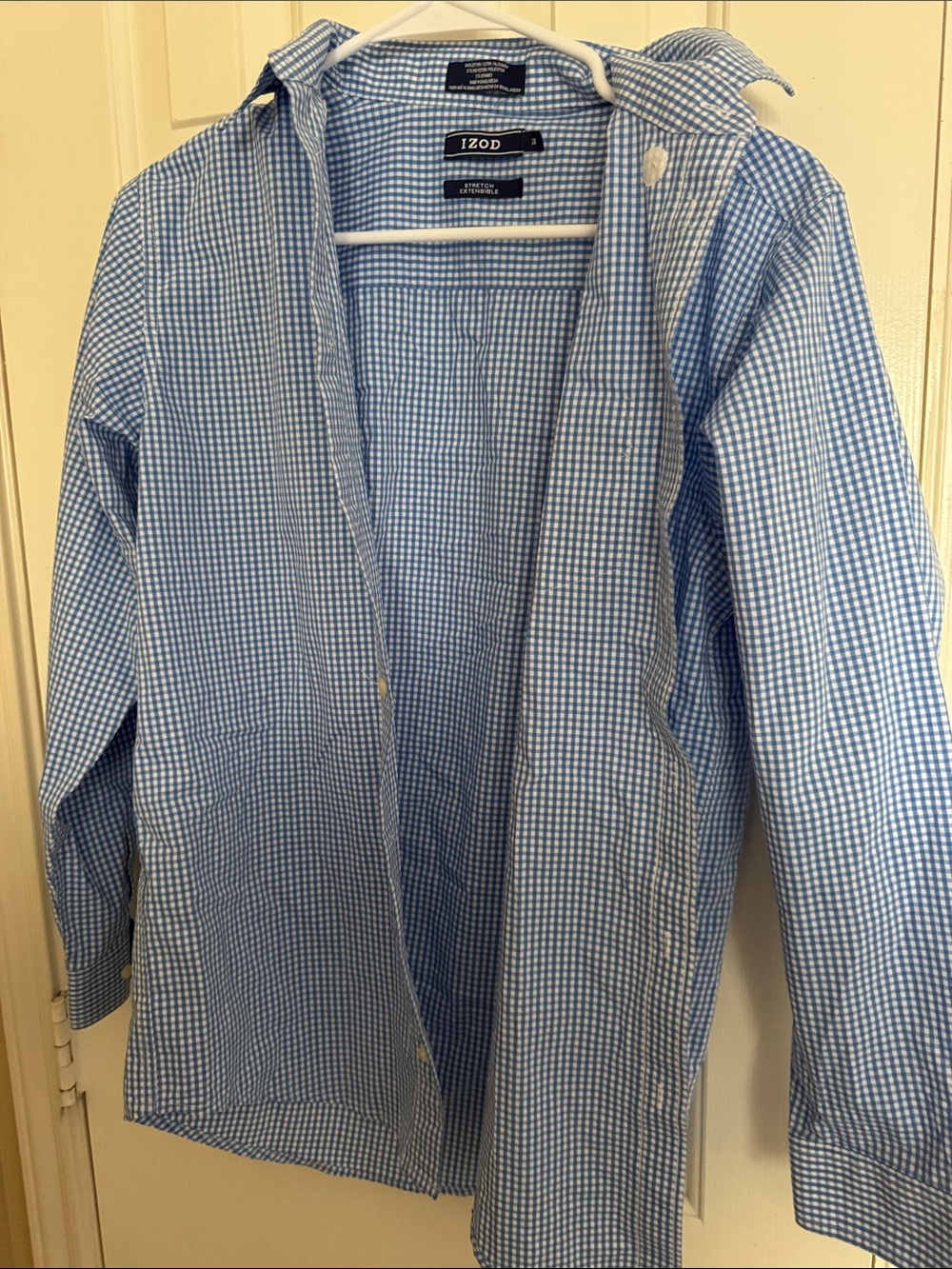 Izod Light Blue Gingham Button-Front Jacket size boys 18